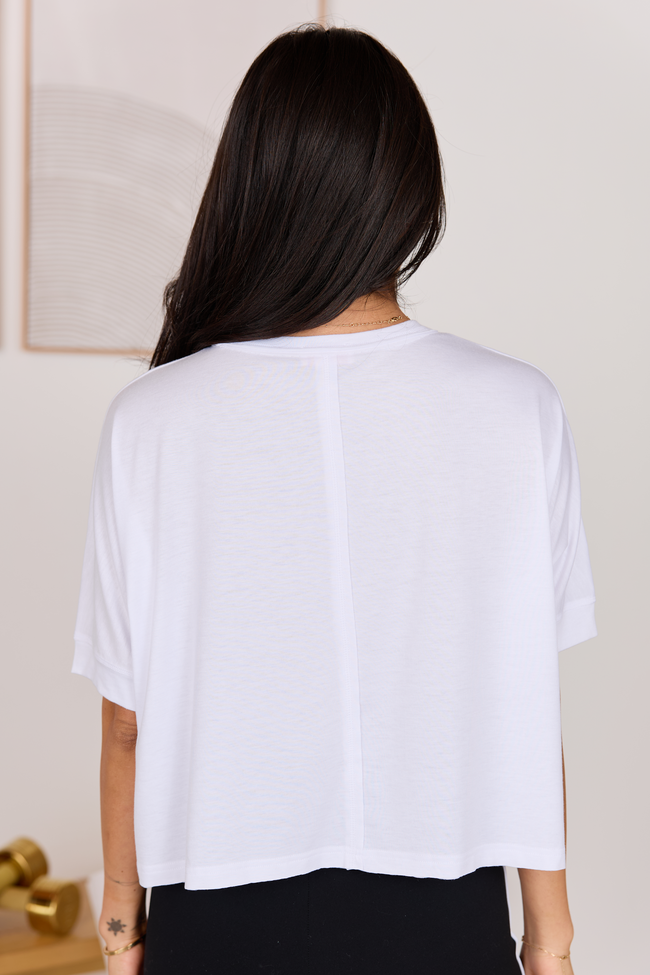 Darcy Short Sleeve Crop White Tee
