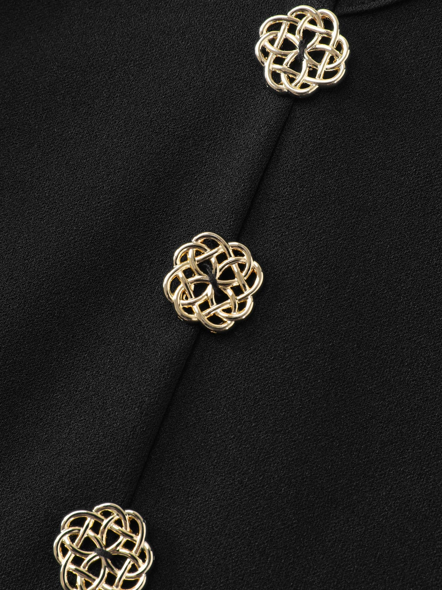 Floral Gold Button Pleated Midi Dress