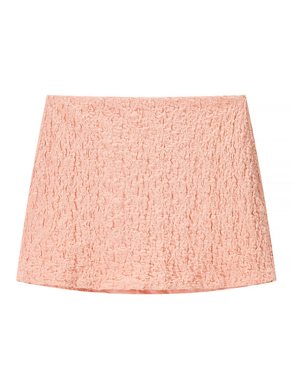 Bandeau Herringbone Top Mini Skirt Set