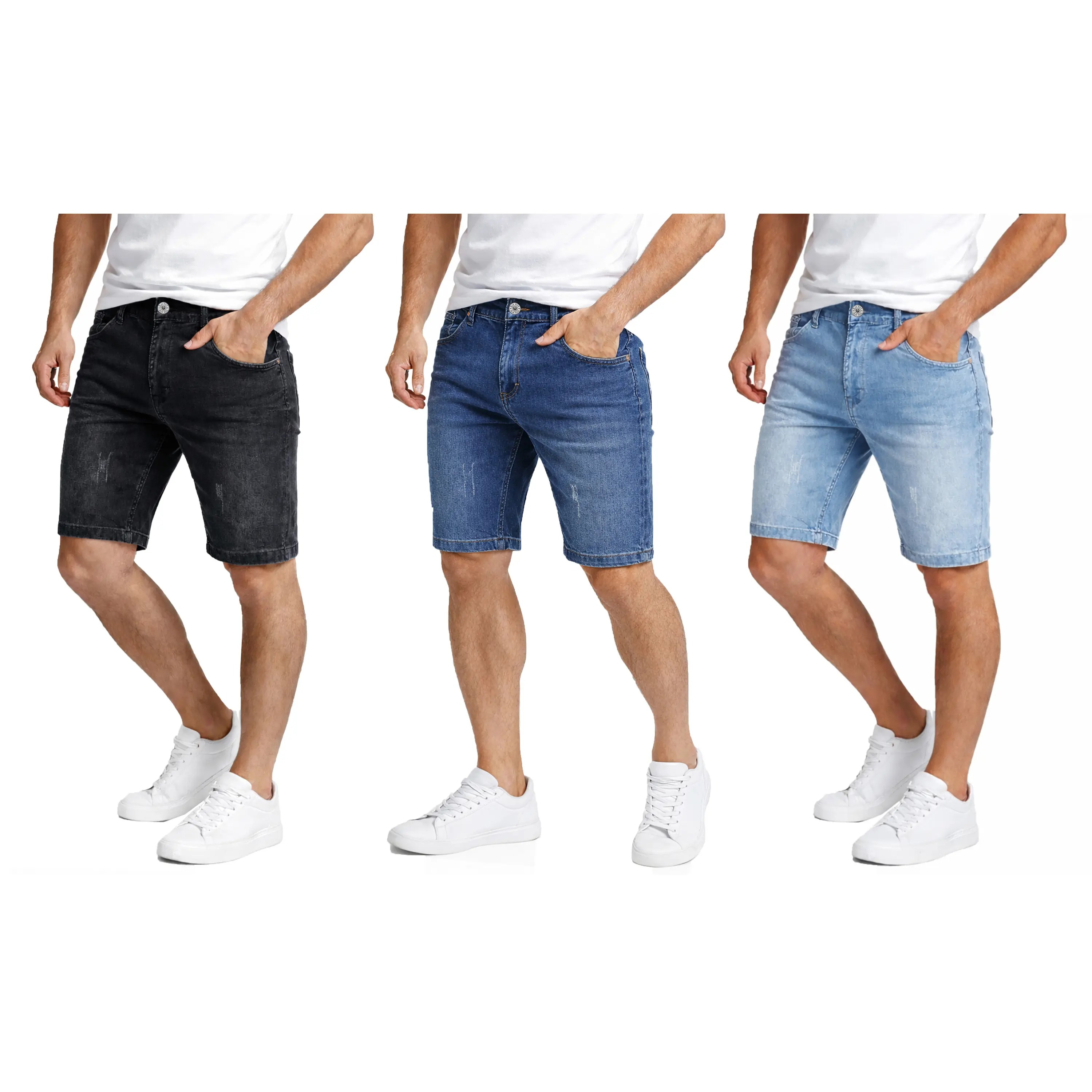 Mens 3 Pack Classic Jean Shorts with Multiple Styles (30-48)