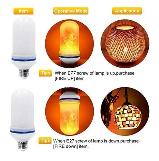 🔥LED Flame Effect Light Bulb-With Gravity Sensing Effect