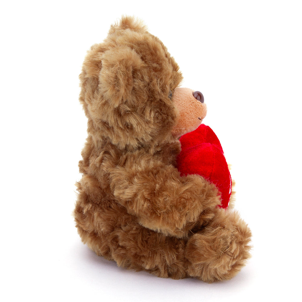 Valentine Mocha Love Bear Holding a Heart 6inch