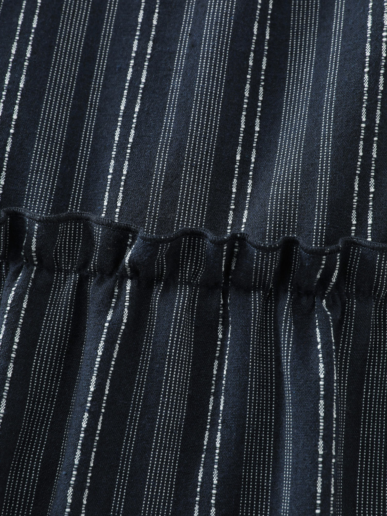 Striped Linen Blend Tiered Maxi Dress