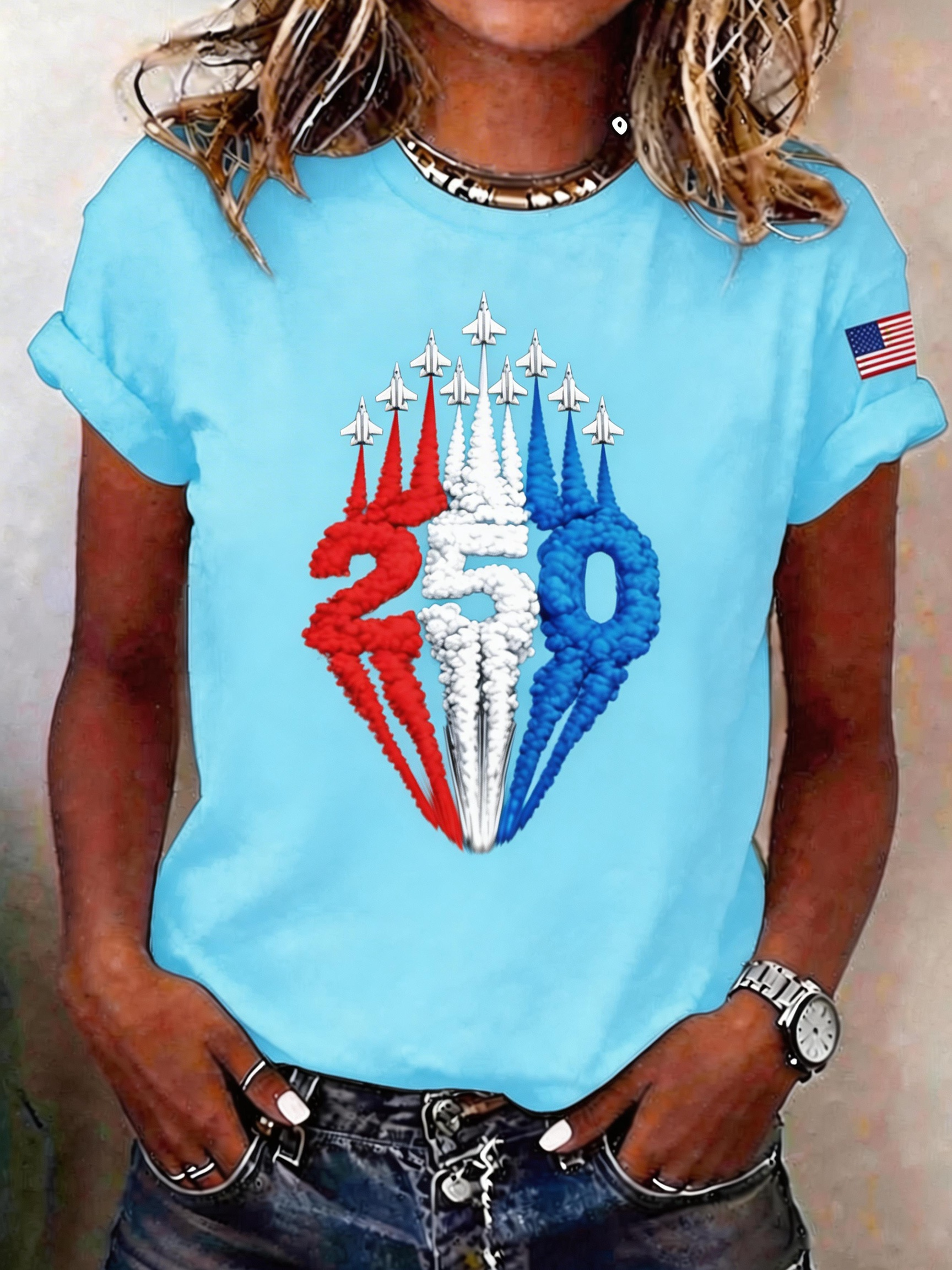 Regular Fit Independence Day Casual Cotton T-Shirt