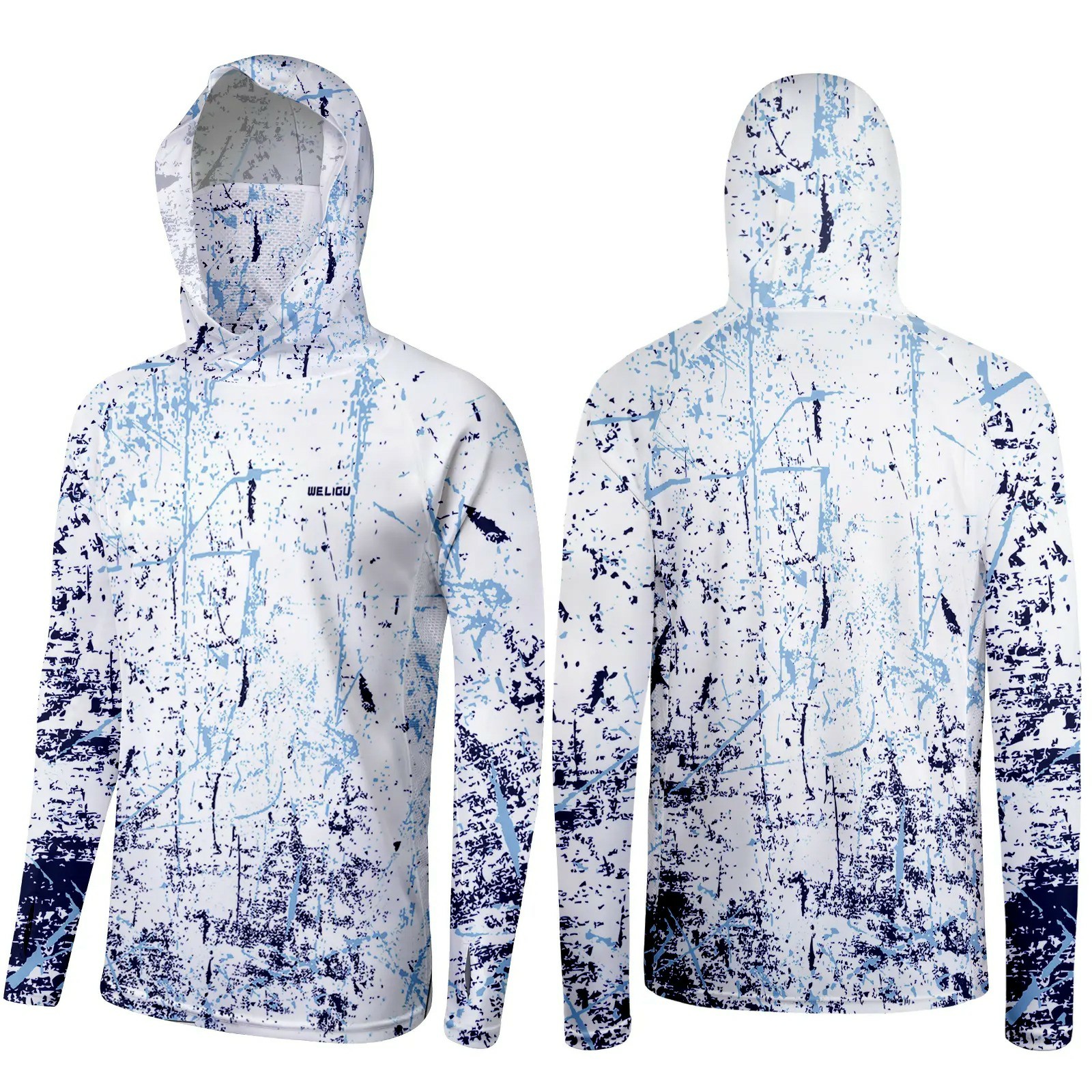 Men's UPF 50+ Sun Protection Hoodie with Face Mask & Neck Gaiter