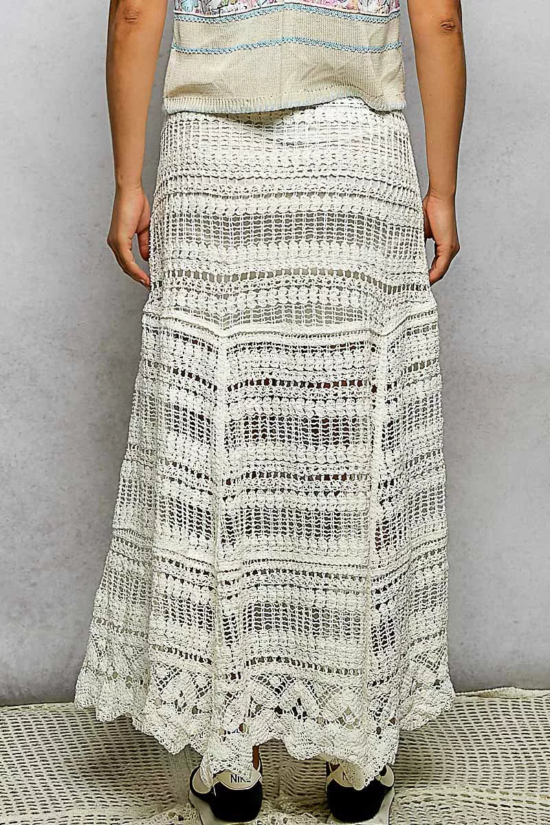 Crochet Knit Maxi Skirt