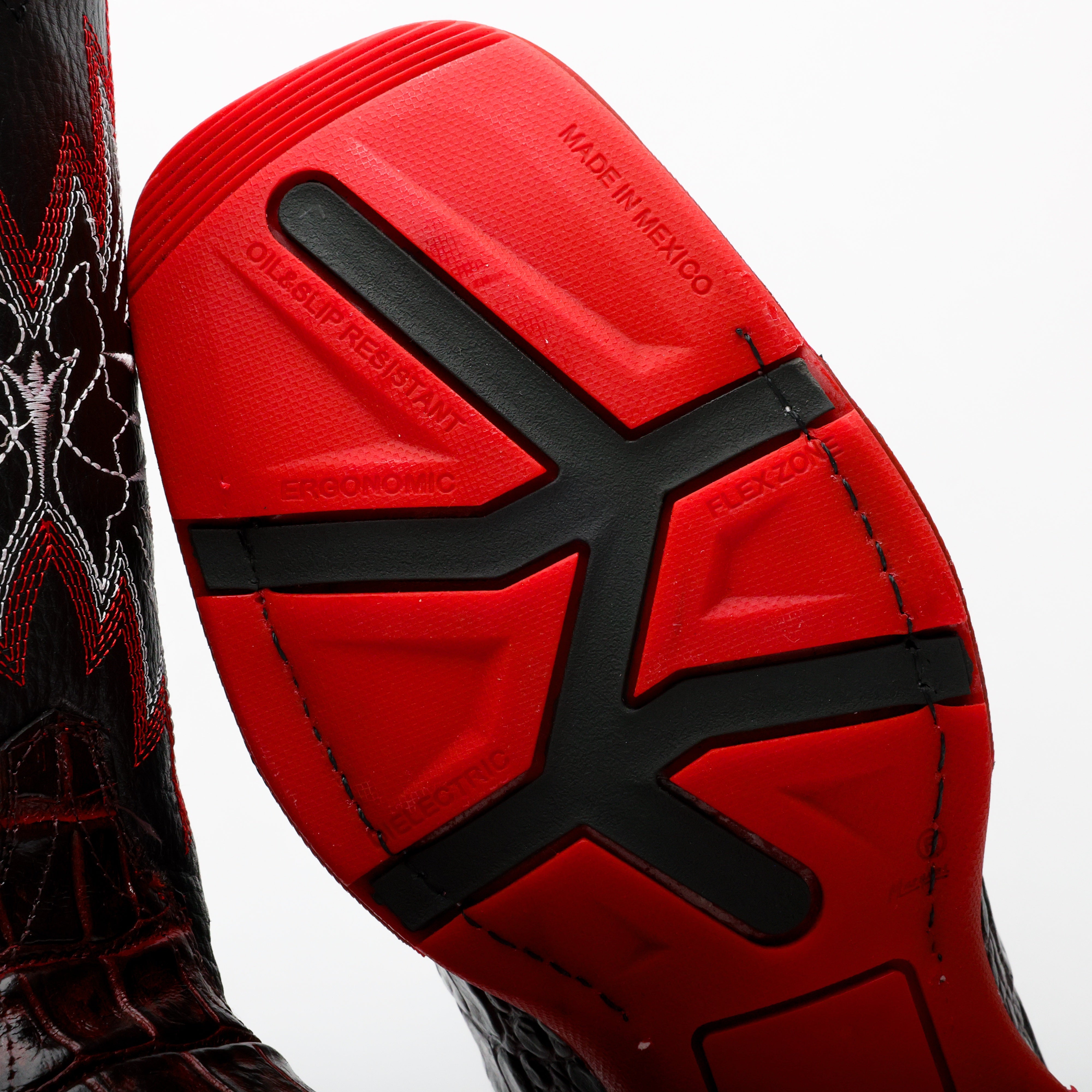 Black Cherry American Gator Belly Leather Boots With 3D Lightweight Sole - Composite Toe