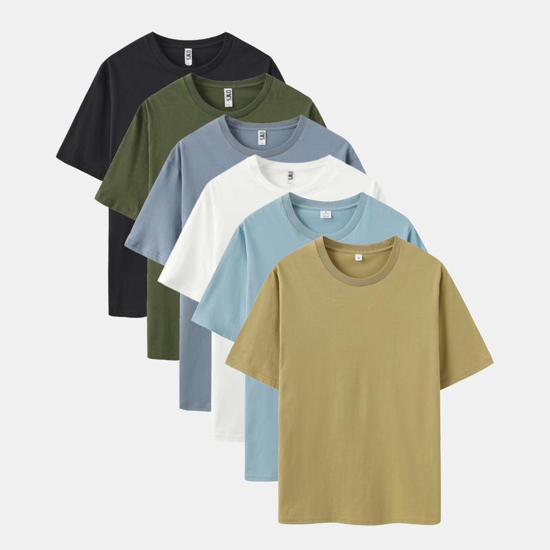 4.3 oz cotton T-Shirts 6-Pack Multi-Color