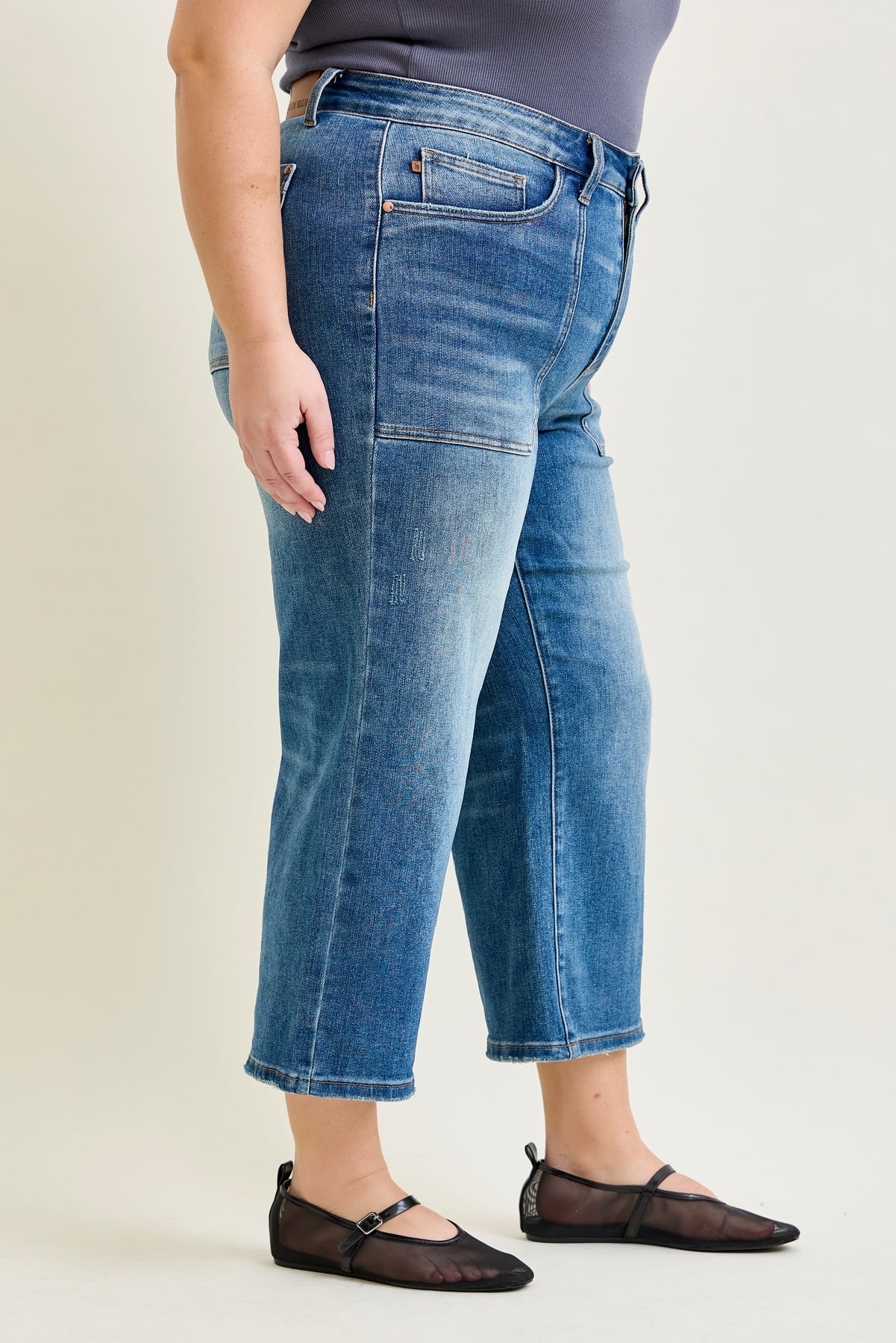 Georgia High Rise Utility Pockets Cropped Wide Leg - PLUS