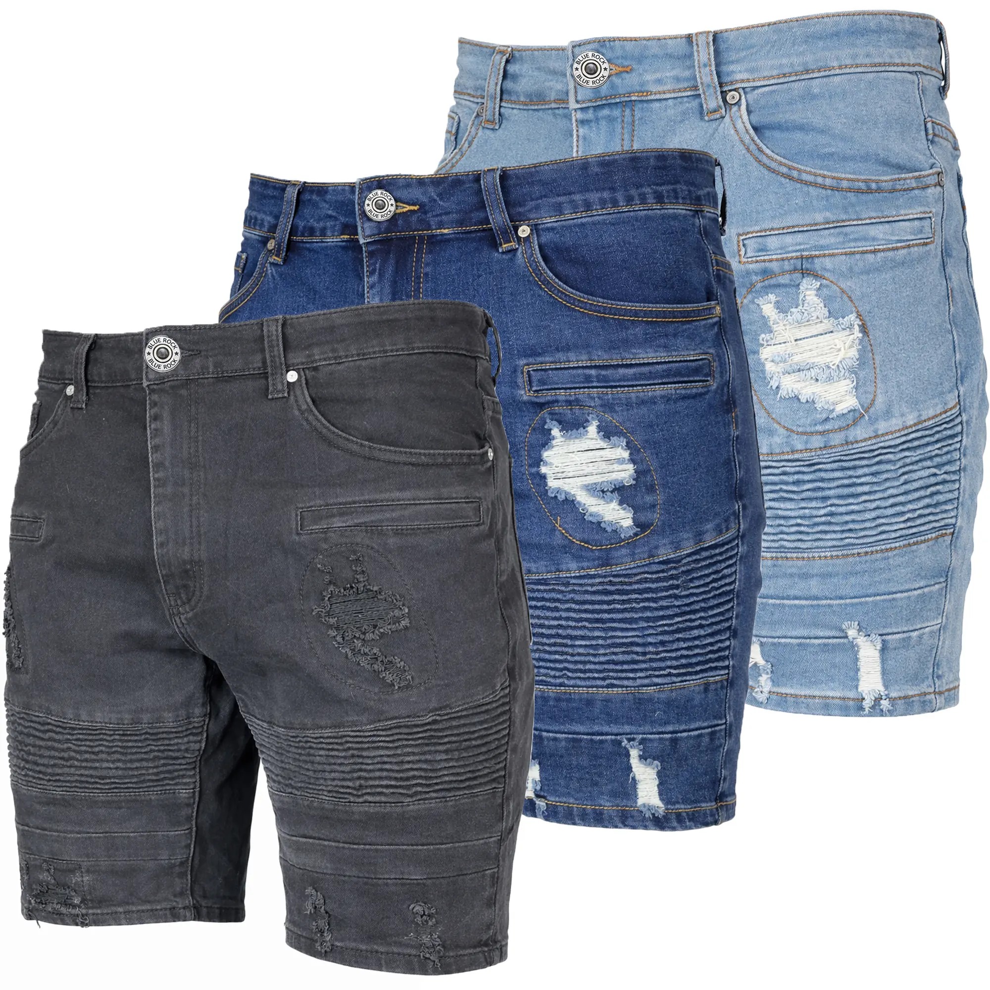 Mens 3 Pack Classic Jean Shorts with Multiple Styles (30-42)