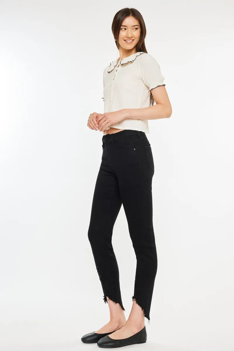 High Rise Black Ankle Skinny Jeans