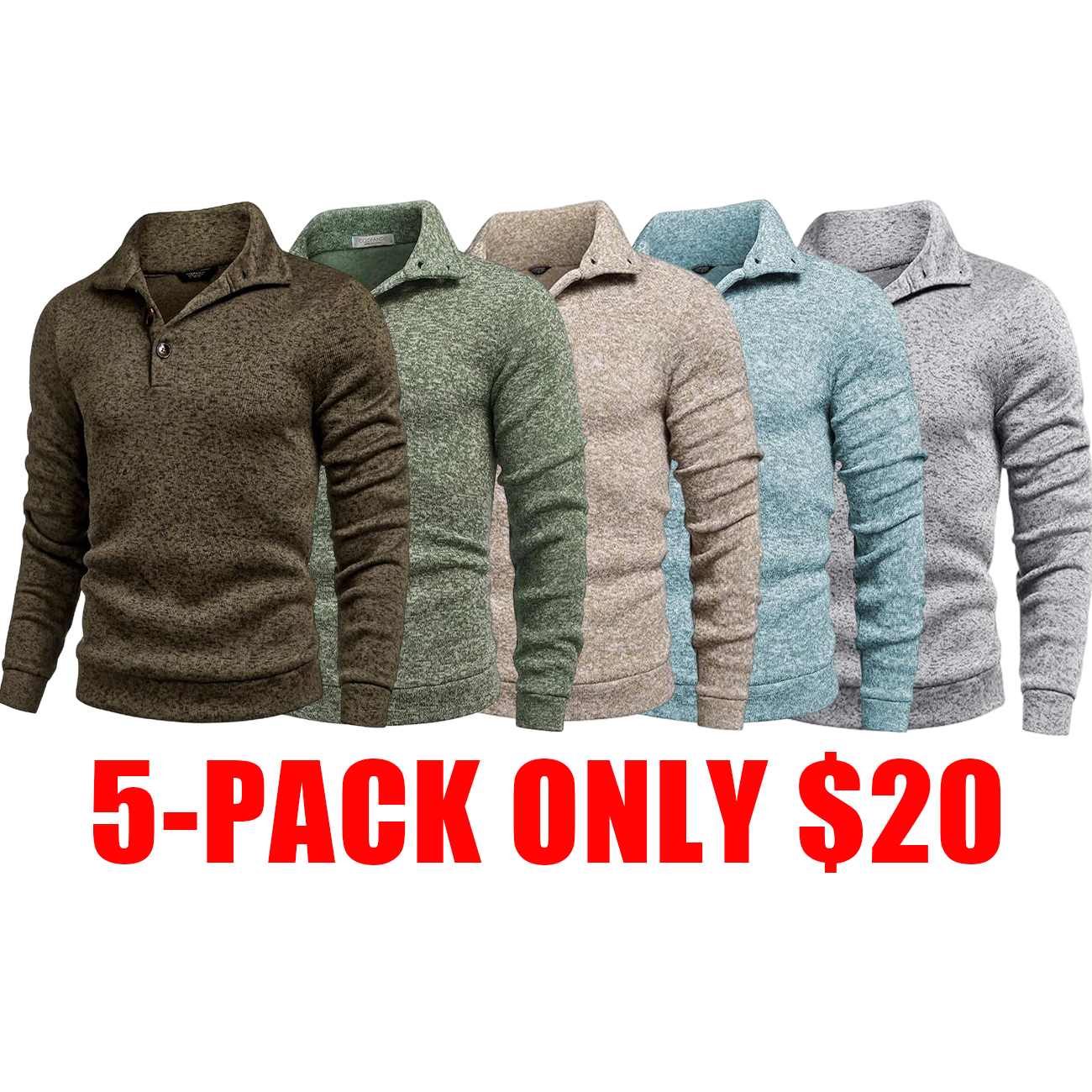 Men’s Fitted Long Sleeve Turtleneck Knit Sweater – Ribbed Cuffs & Hem, Soft Stretch Fabric