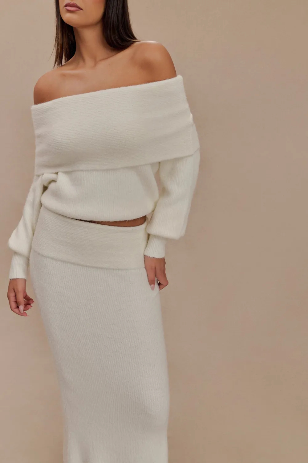 Knit Skirt With Maxi Overlay