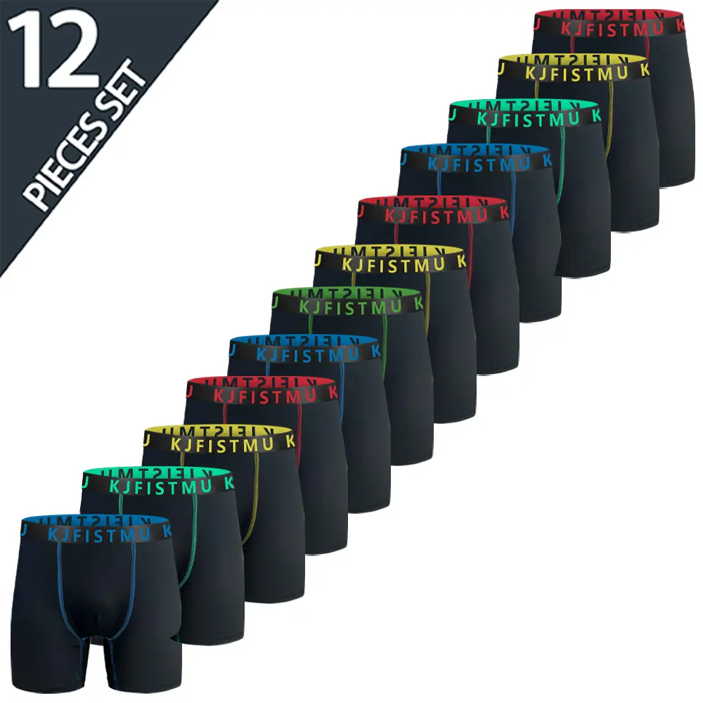 12/8/4 Pack Men's Boxer Briefs - Solid Color with Fine Stripe Design