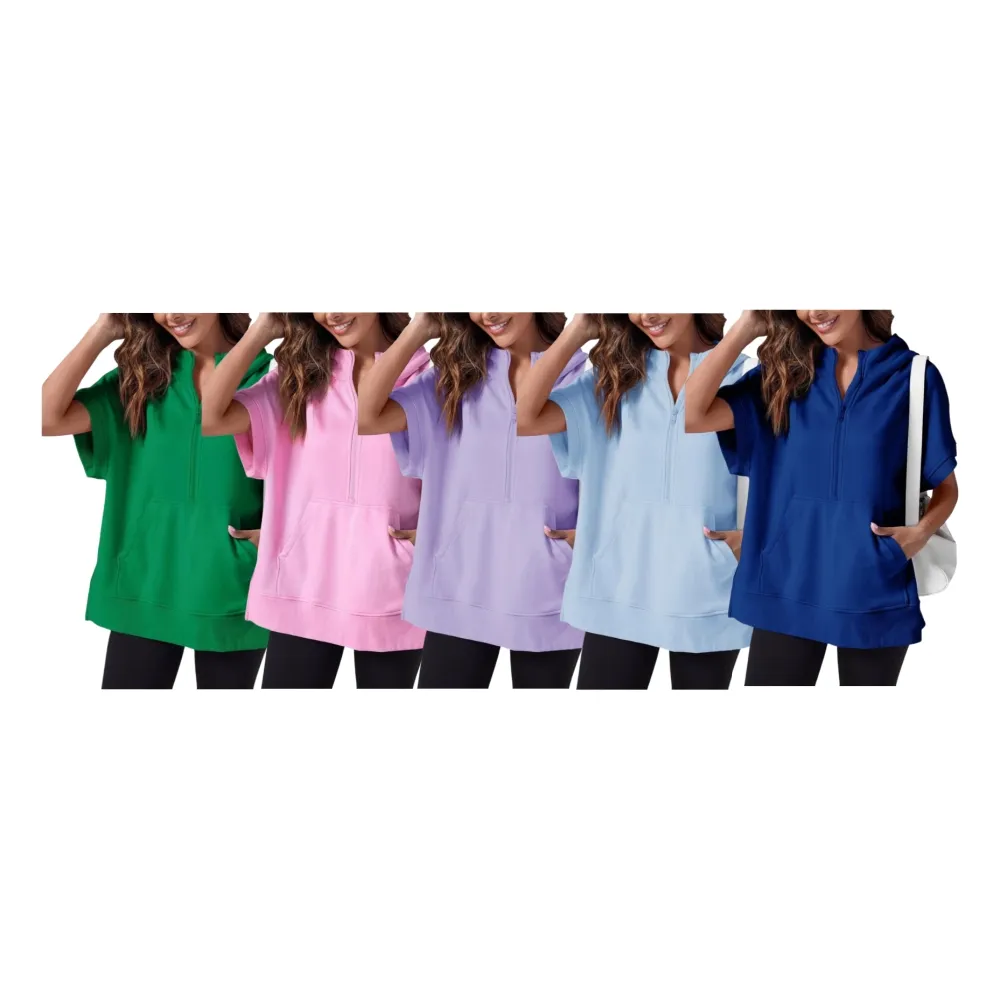 Womens Oversized Half Zip Hoodies (Less than $3 each!)