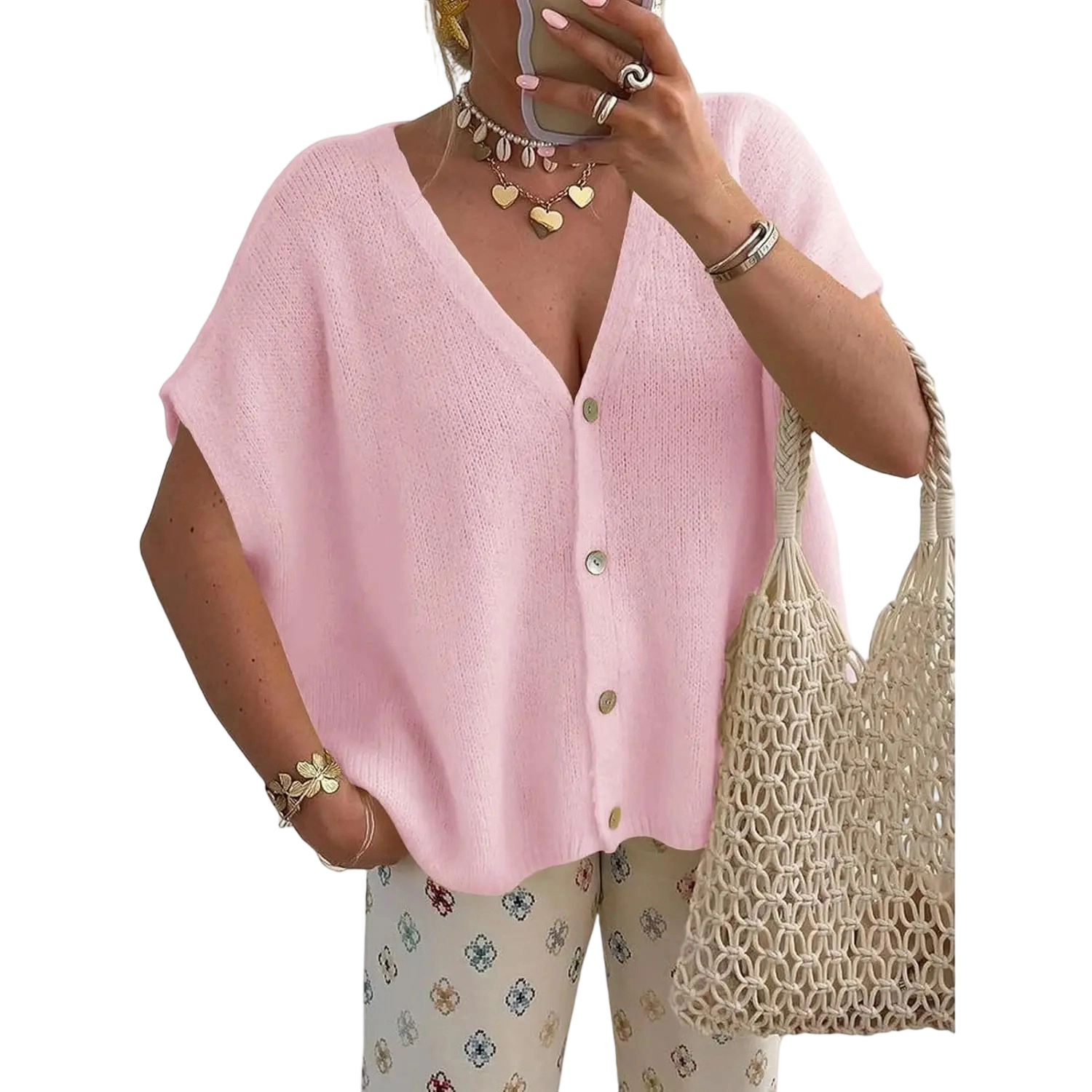 Women's Lightweight Oversized Batwing Sleeve Cardigan