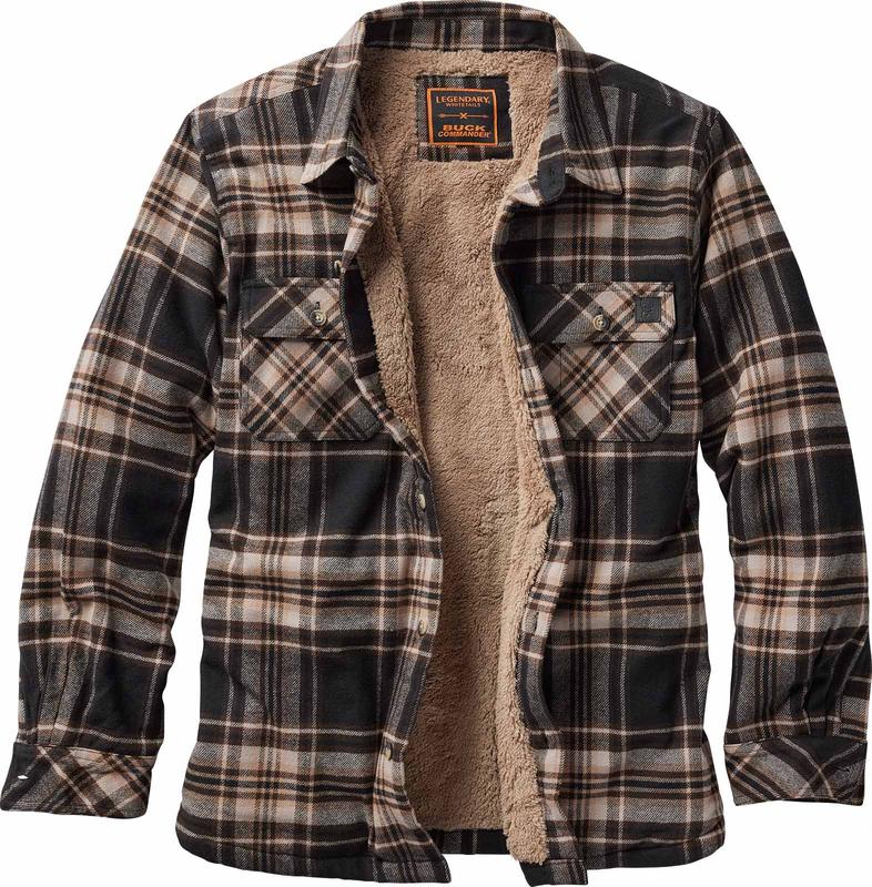 Men’s Sherpa-Lined Flannel Shirt Jacket