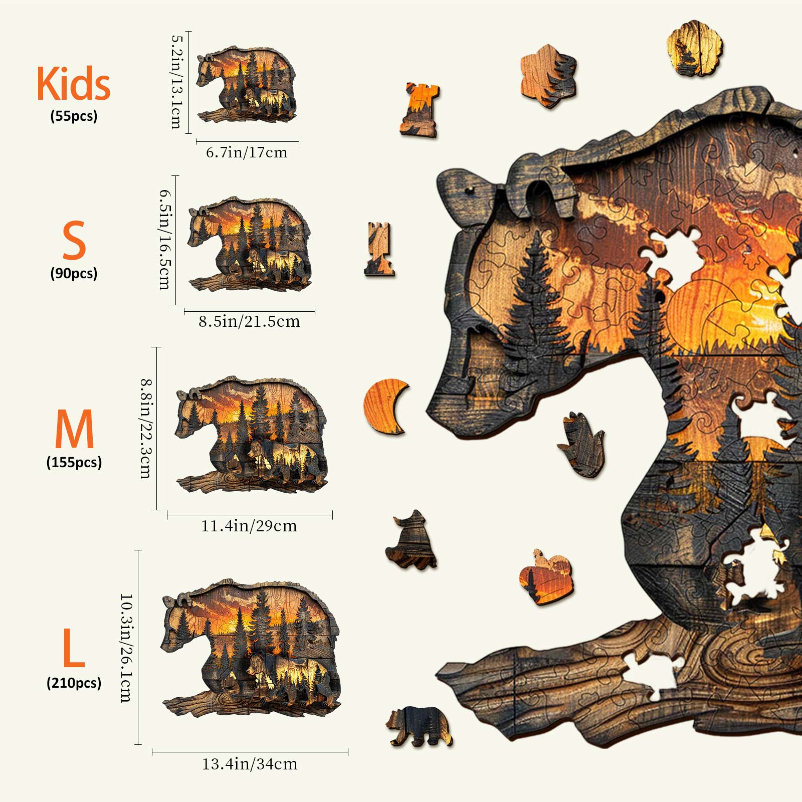Woodcarving Bear Wooden Jigsaw Puzzle