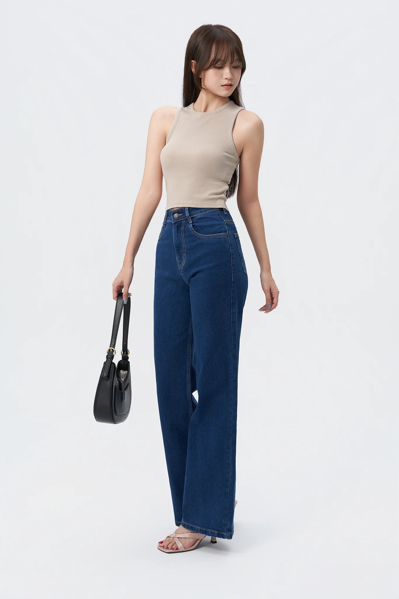 True Blue Wide Leg High Rise jeans
