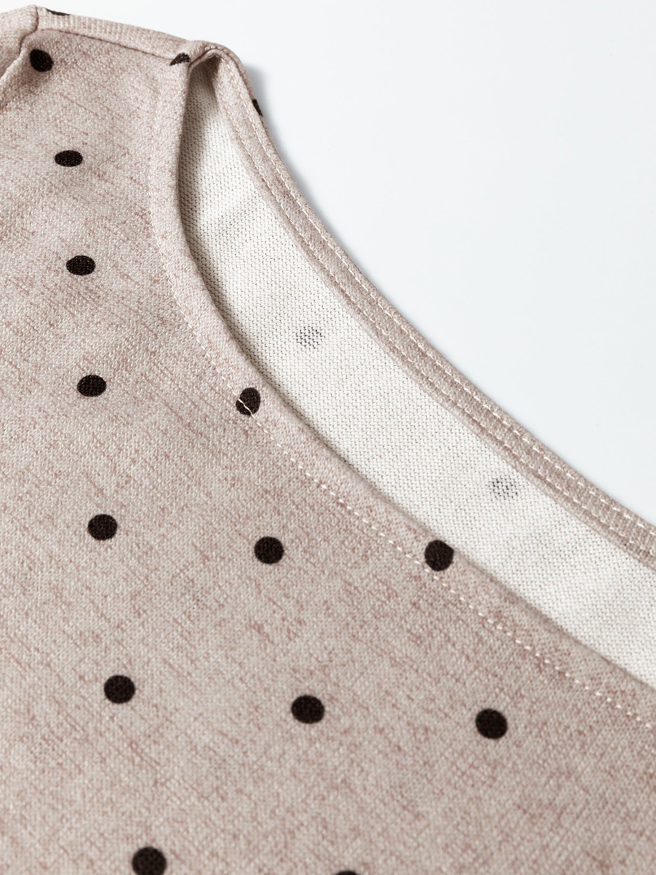 Polka Dot Boat Neck Knit Long Sleeve T Shirt