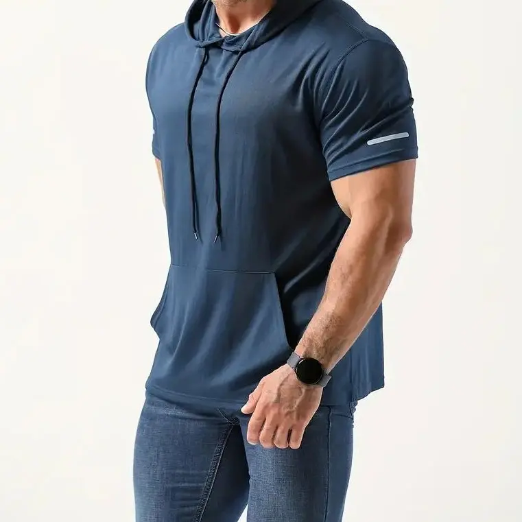Men’s Quick-Dry Hooded Workout T-Shirt – Lightweight Performance Tee