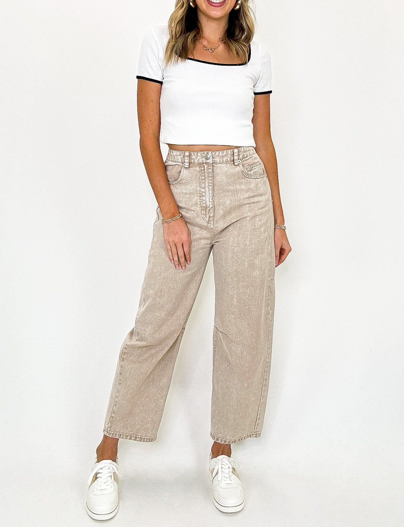 Studio Knit High Waist Solid Pants