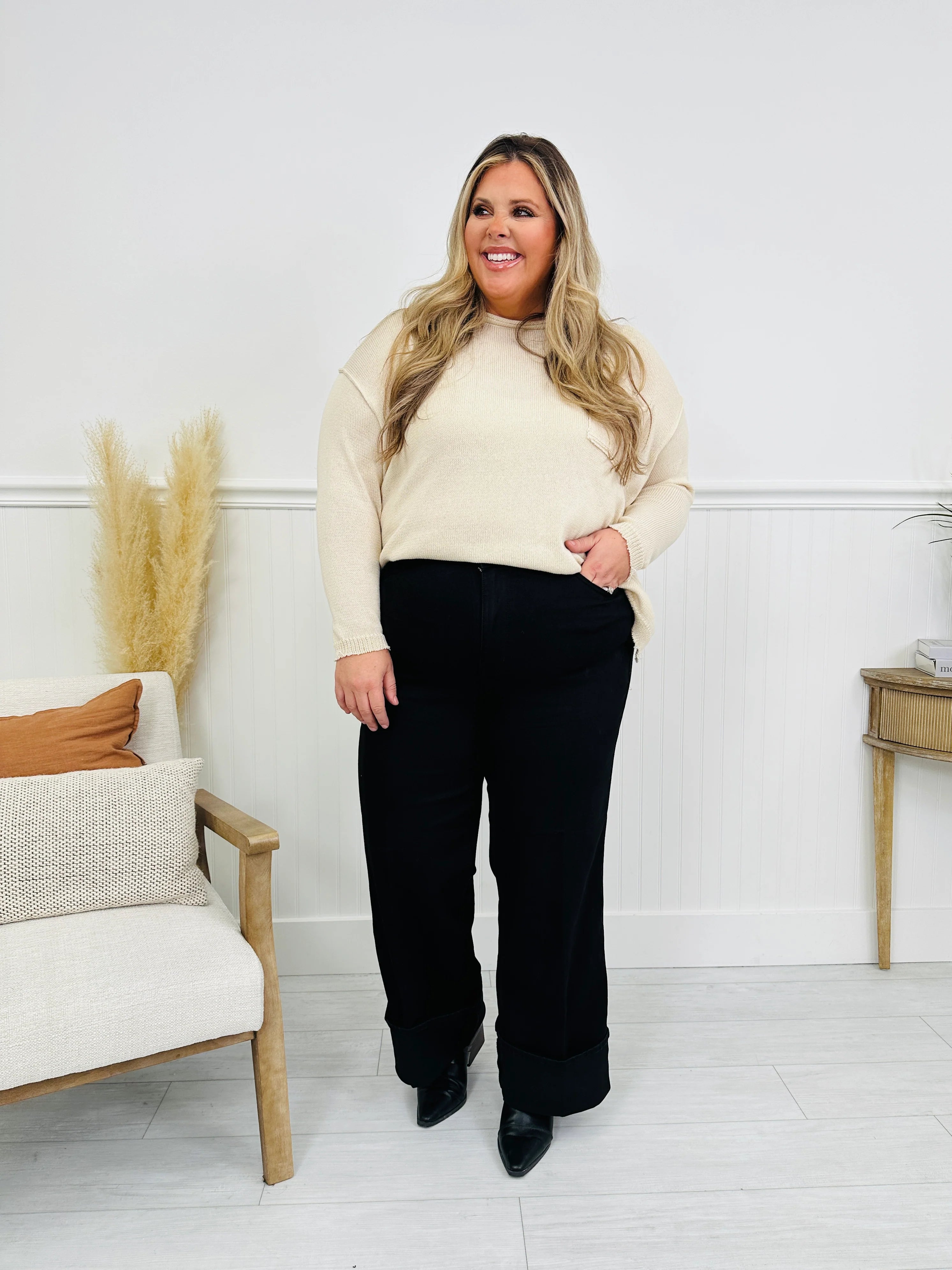 Judy Blue Midnight Moments Retro Wide Black Jeans