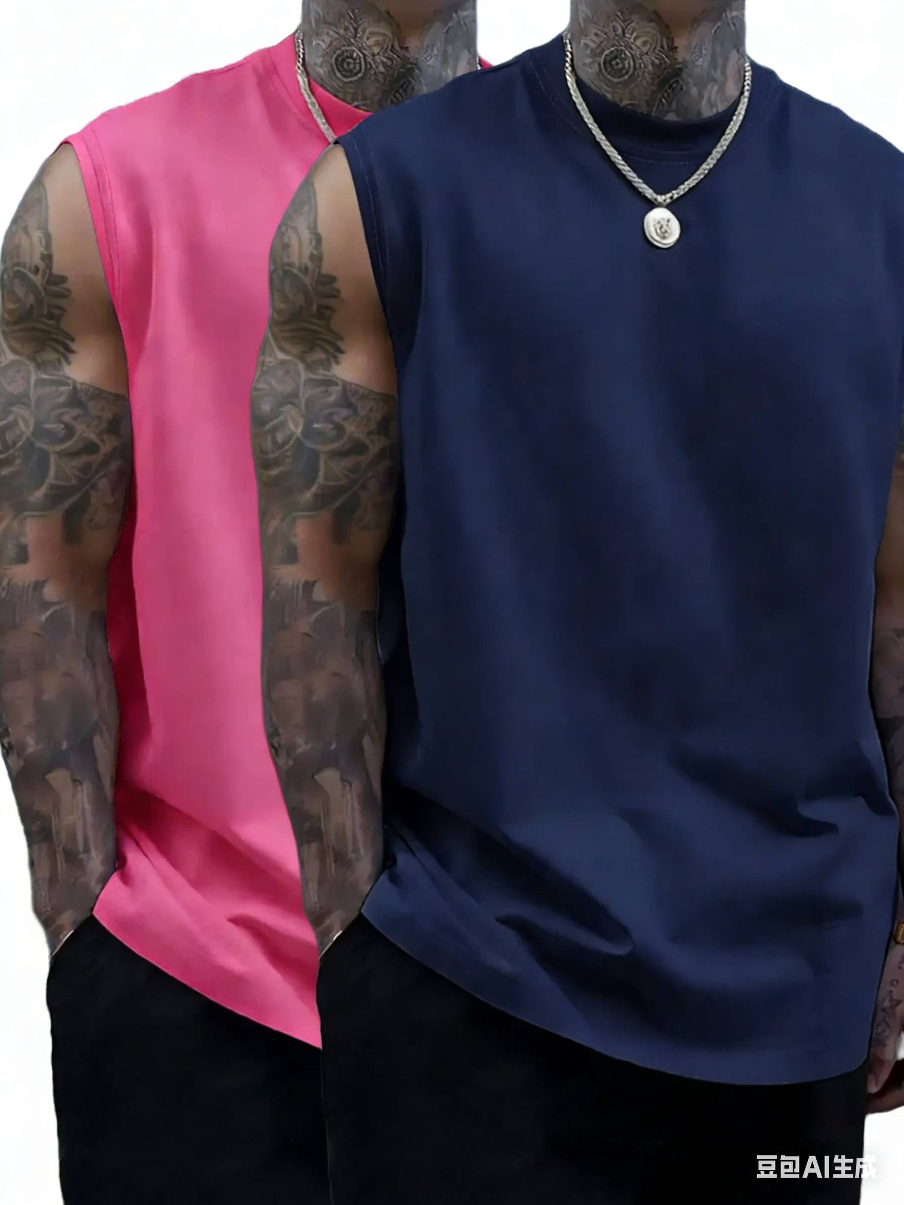 Men's Solid Color Crew Neck Tank Top