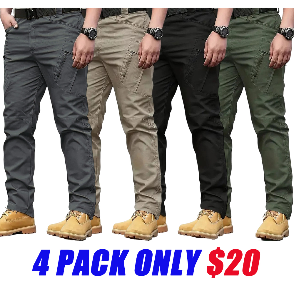 Men's Beige Tactical Cargo Pants - Durable Utility Work & Outdoor Pants