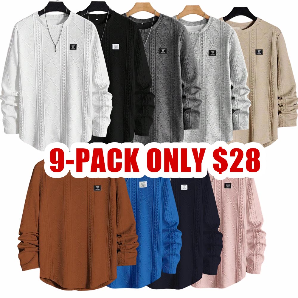 Men’s Knit Pullover – Regular Fit Crewneck Long Sleeve Top