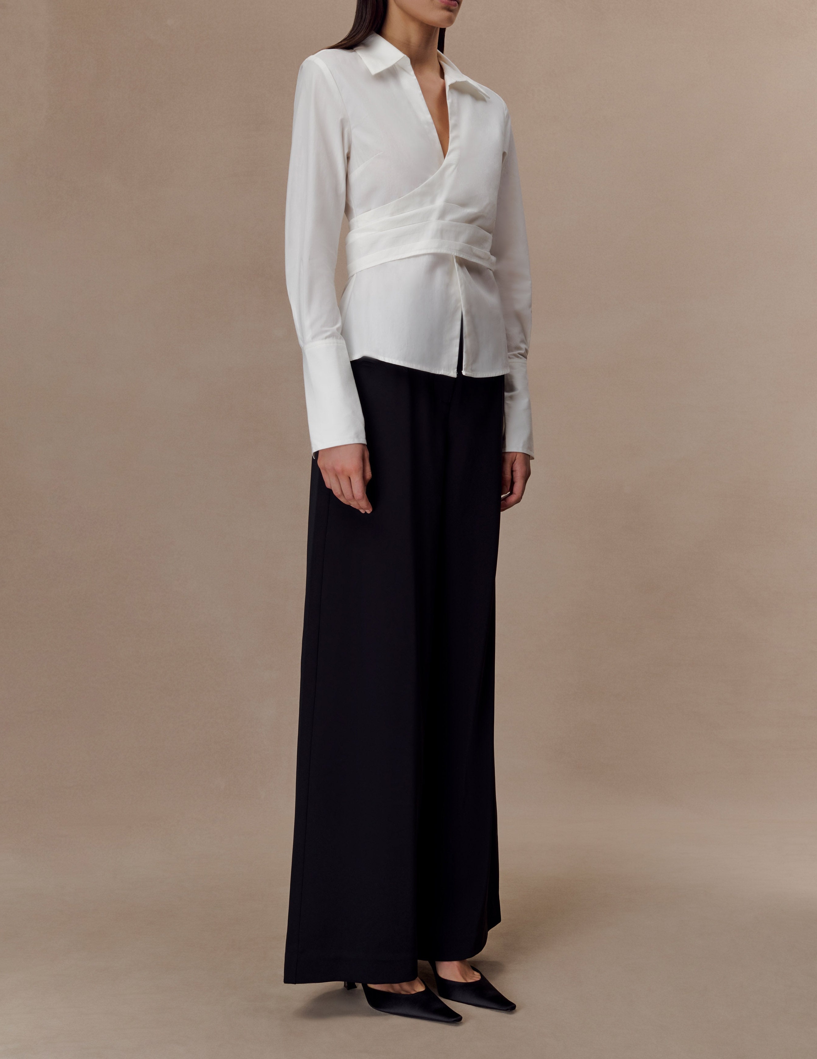 Black Wide Leg Suiting Trouser