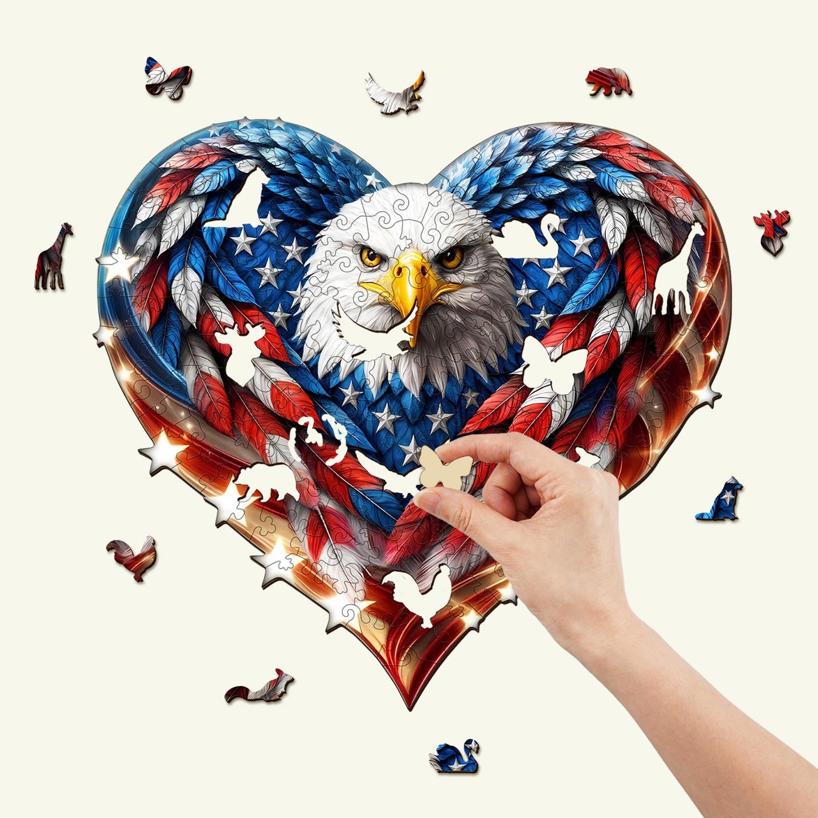 Patriotic Eagle-2 Wooden Jigsaw Puzzle