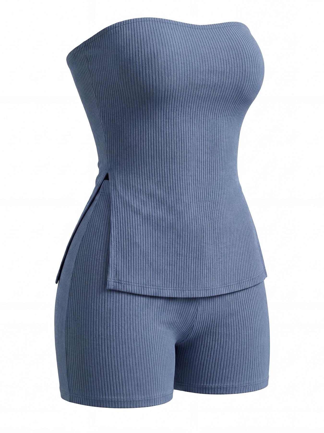 Women's Slim Fit Halter Top & Shorts Set