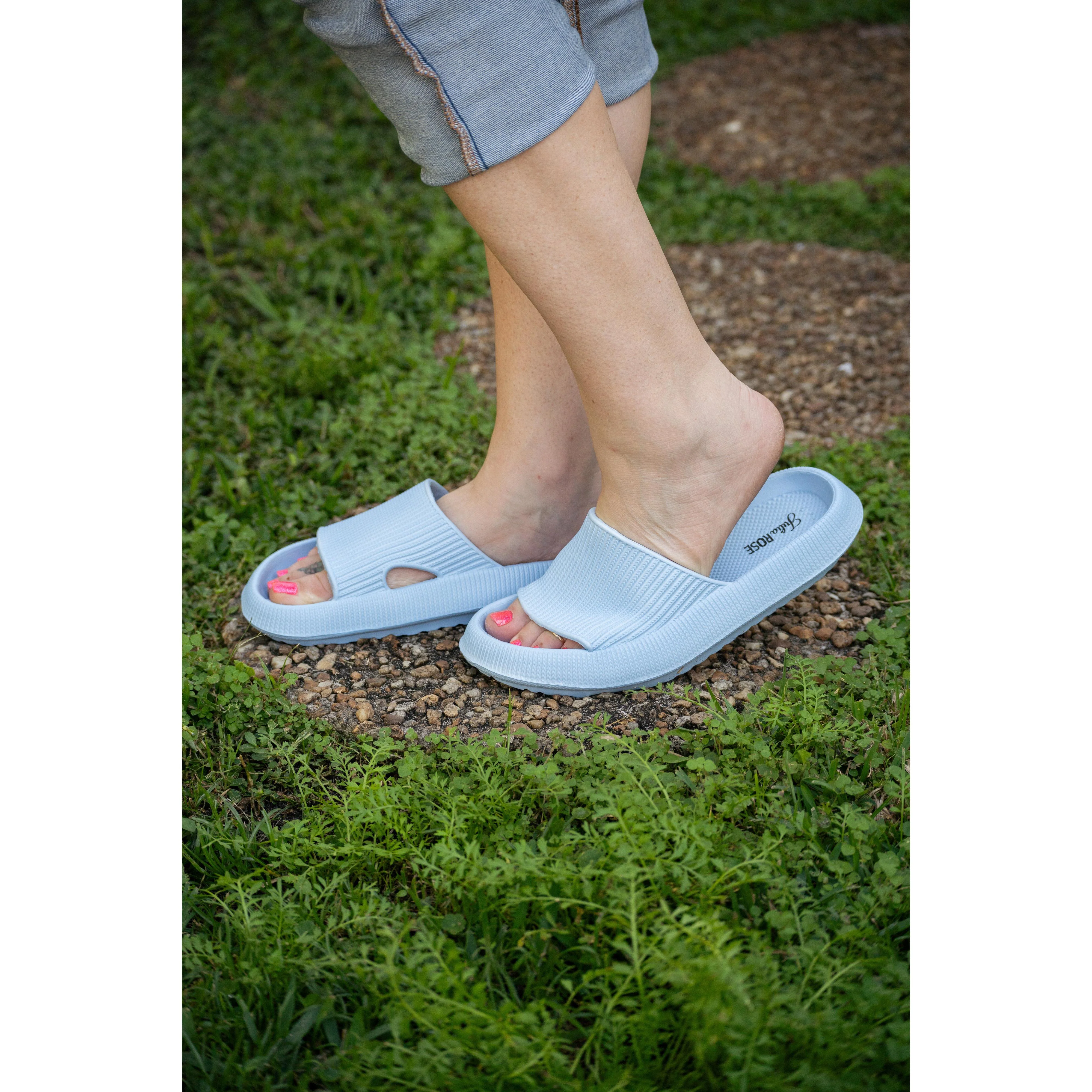 Blue Insanely Comfy -Beach or Casual Slides