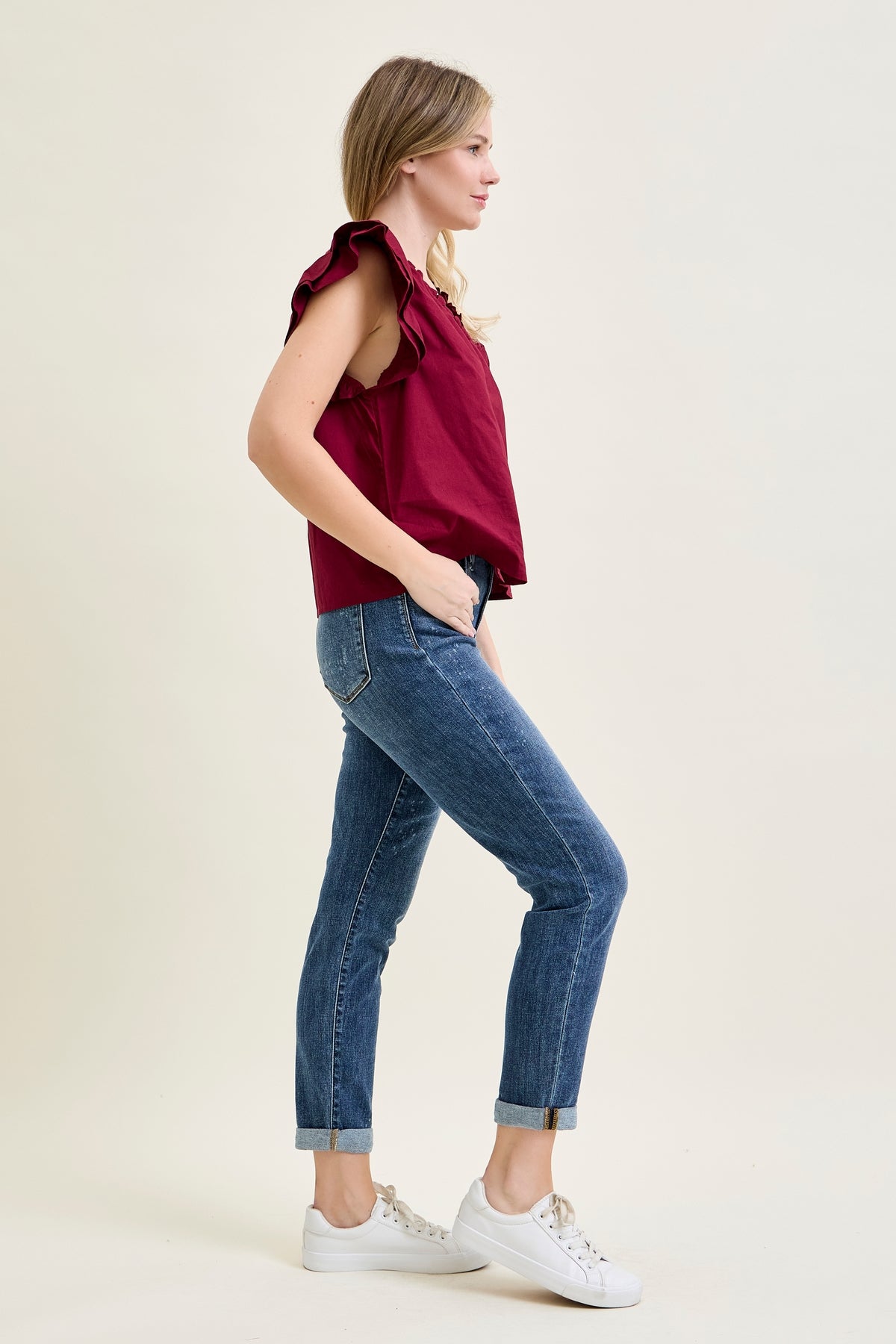 Margot High Rise Bleach Splash Boyfriend Jeans