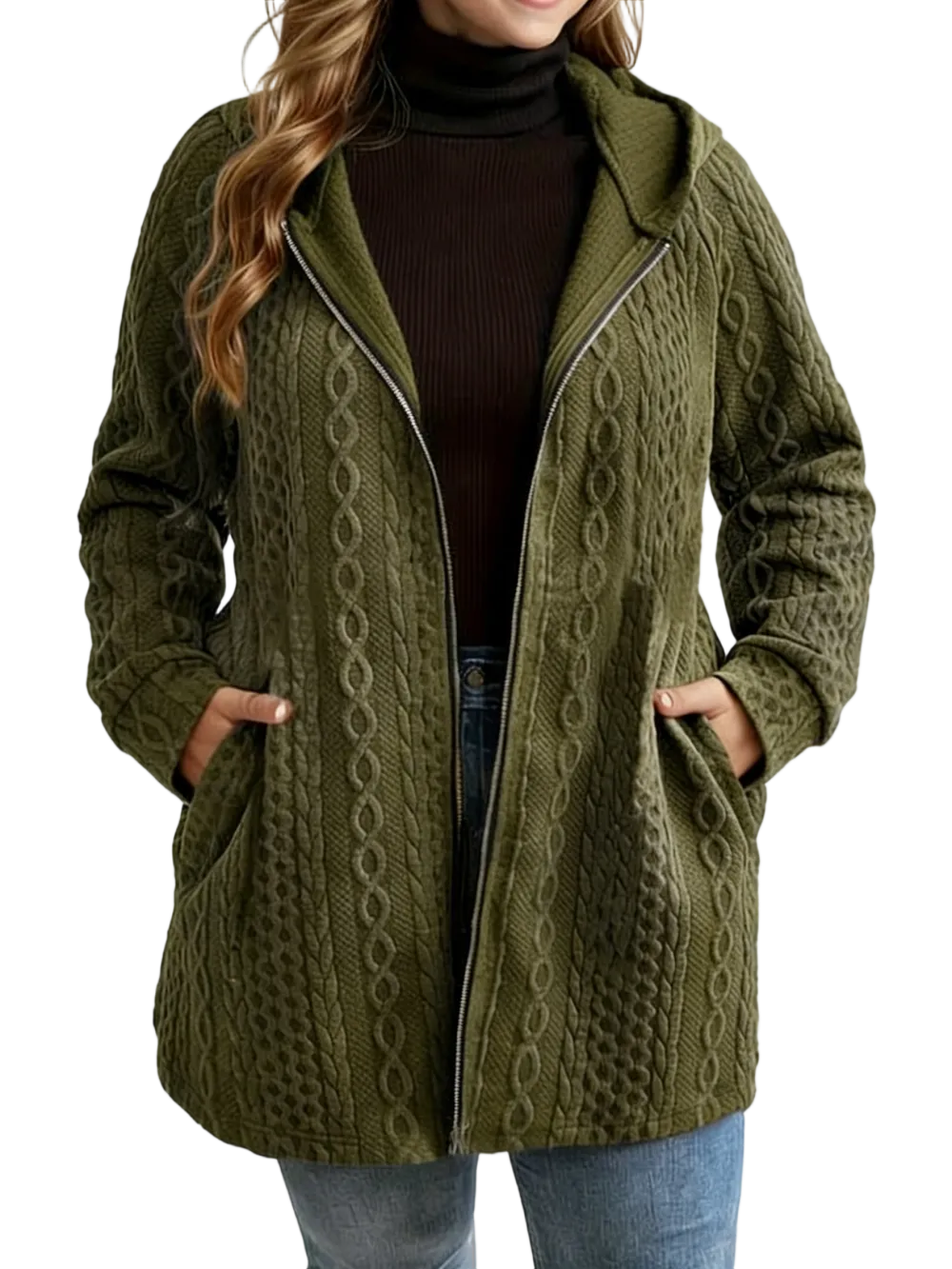 Women's Solid Color Pocket Coat