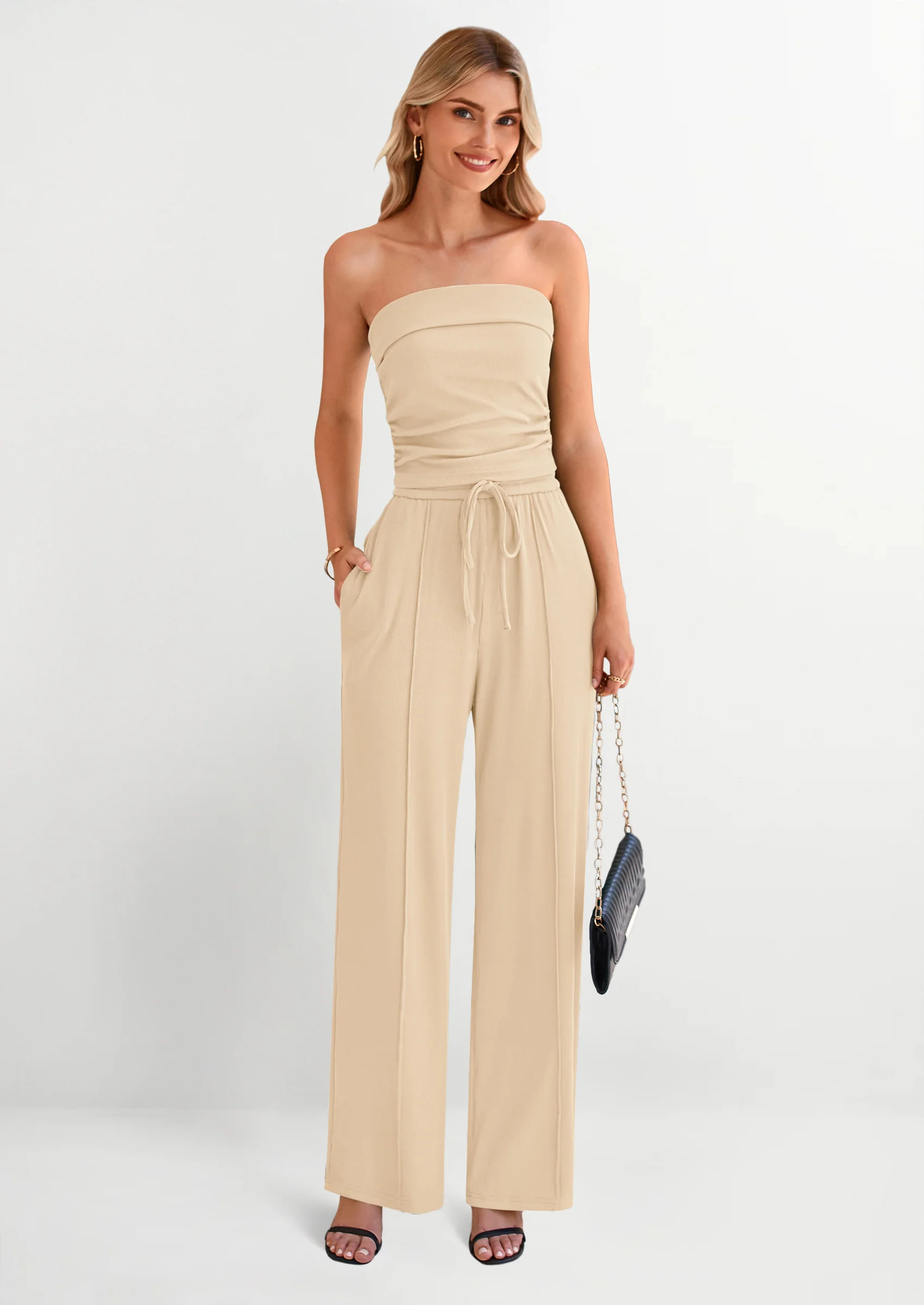 Women's Summer 2 Piece Outfits Sleeveless Crop Top Sweatpants