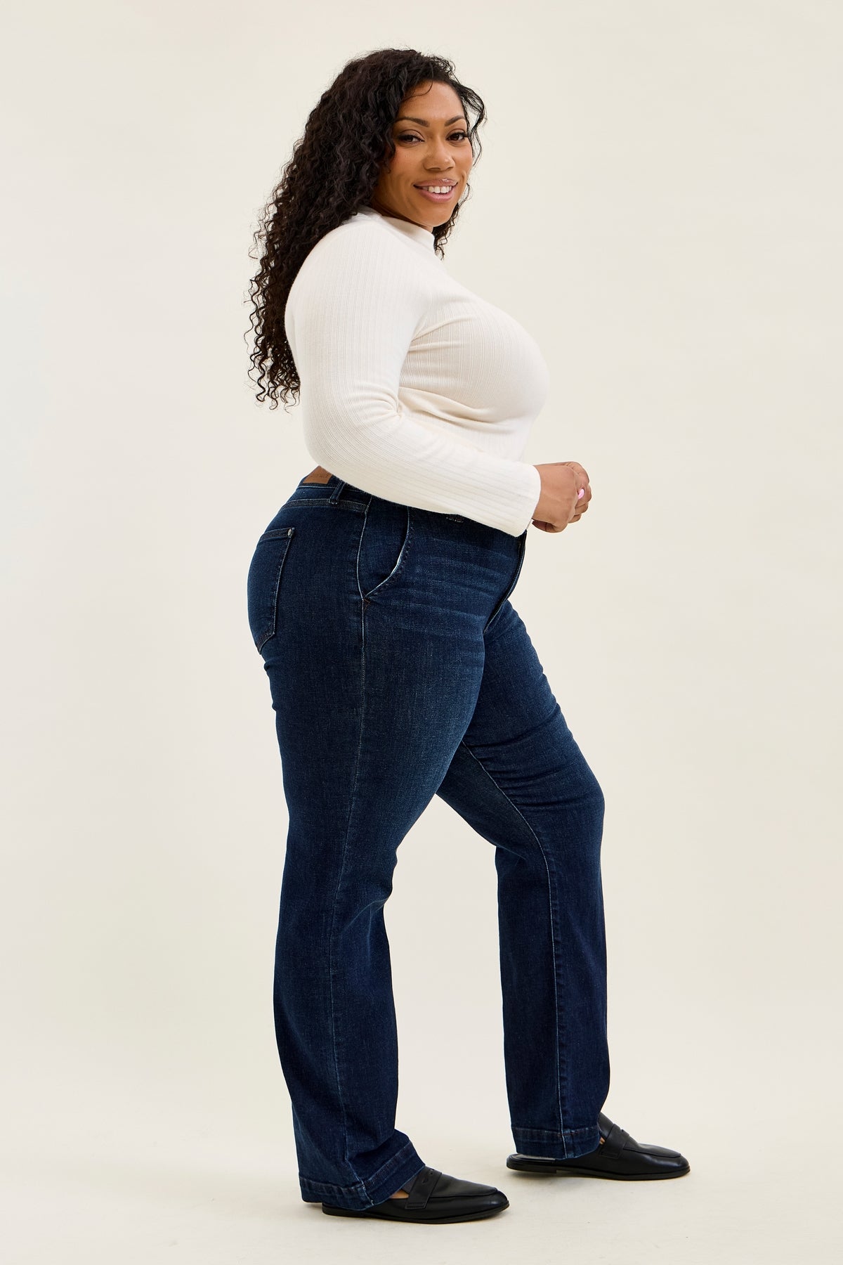 Penny Dark Indigo Trouser Wide Leg - PLUS