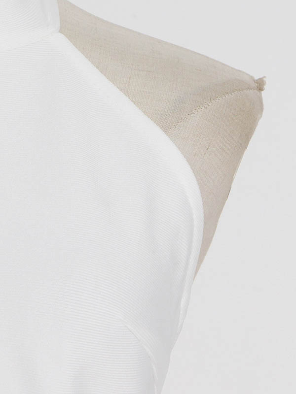 Original Sleeveless Irregularity Solid Color High-Neck T-Shirt Top&Pleated Skirt Bottom Two Pieces Set