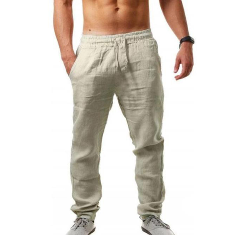 Men'S Vintage Drawstring Casual Cotton Linen Pants