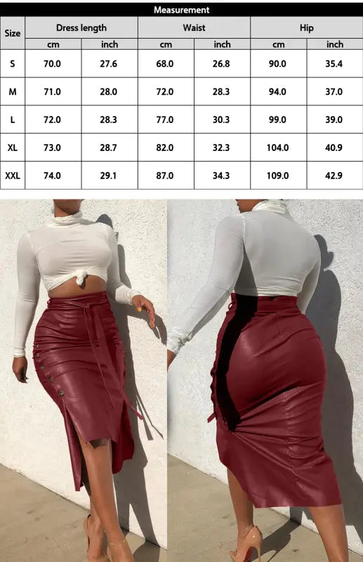 Ladies Slit Midi Slim Skirt
