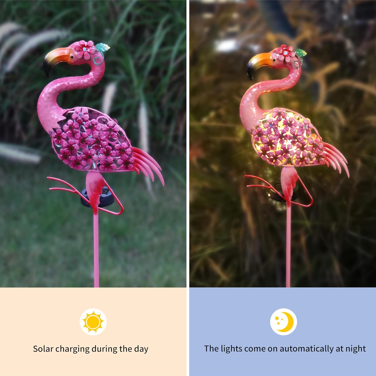 Pink Solar Flamingo Garden Ground Plug Decoration