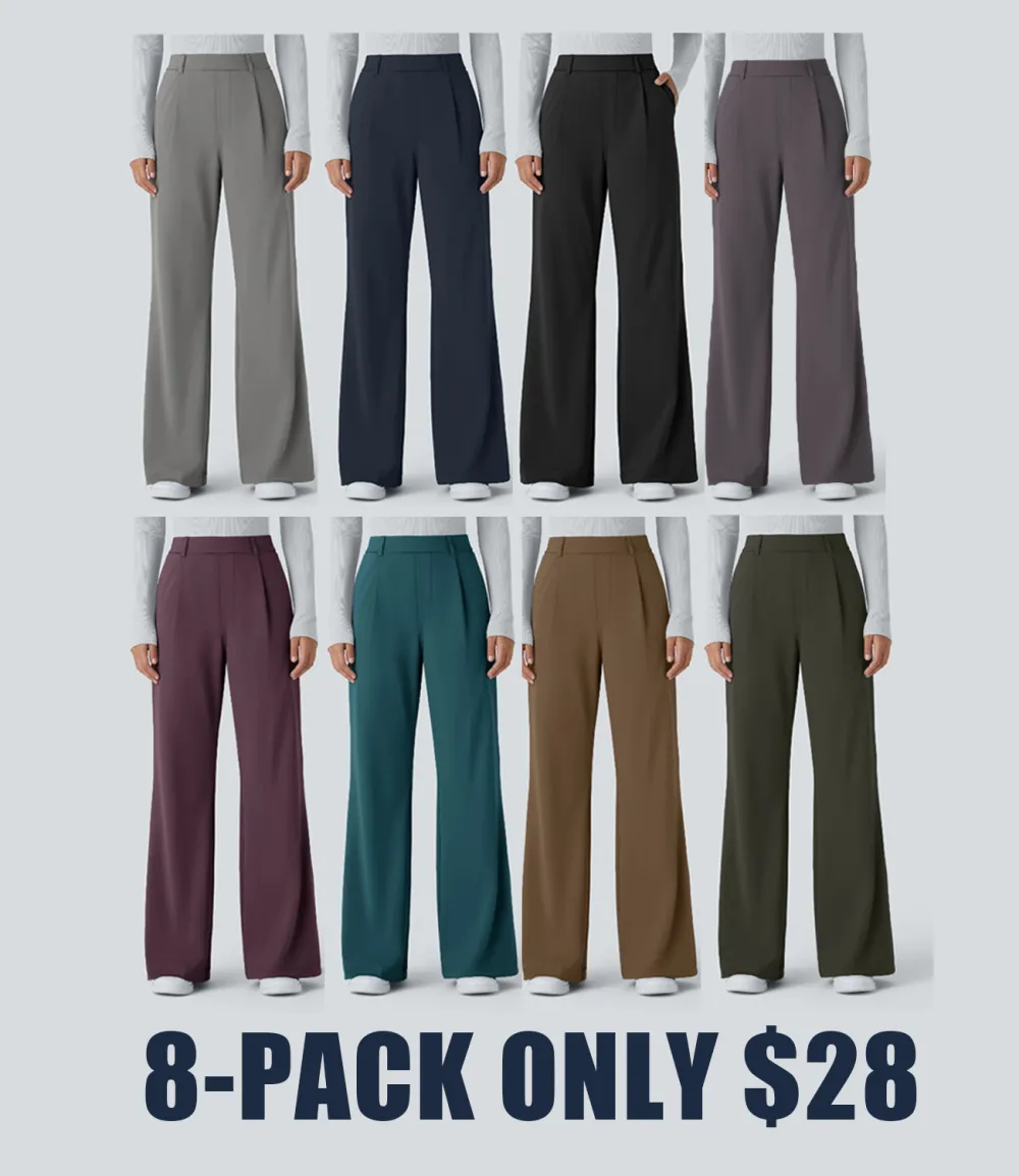 🔥 High-Waisted Flare Work Pants with Side Pockets 🔥