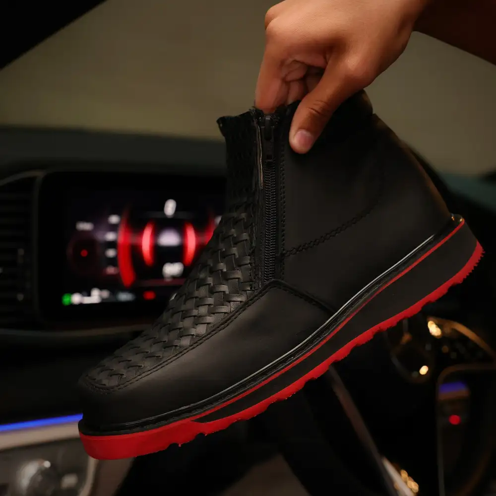 Black Basketweave Cowboy Shoes