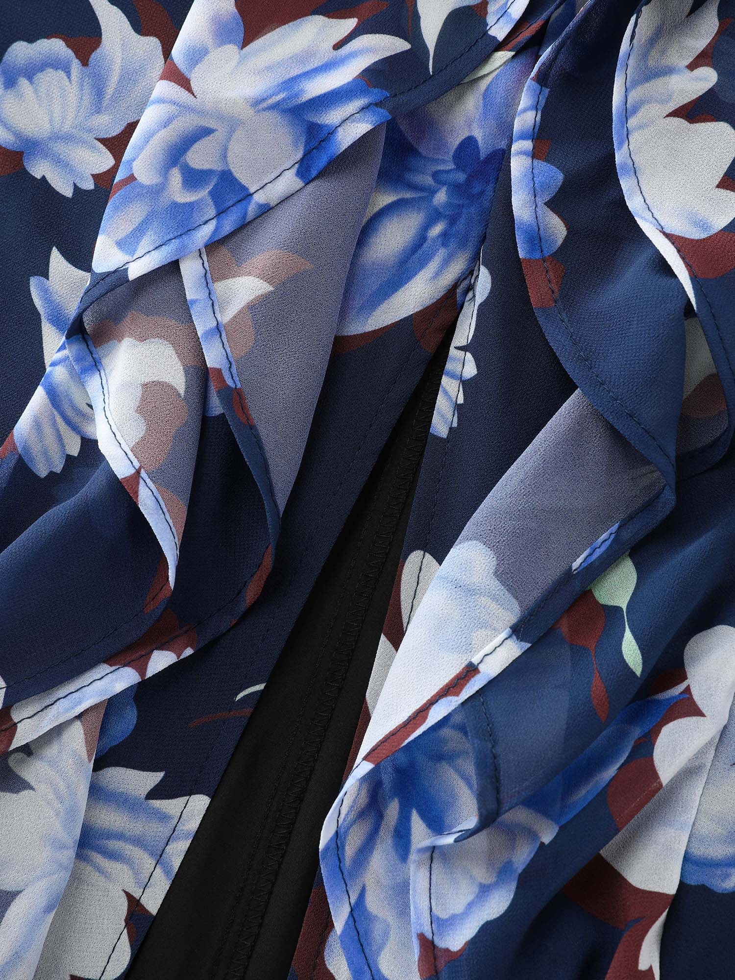 Floral Print Halter Neck Slit Maxi Dress