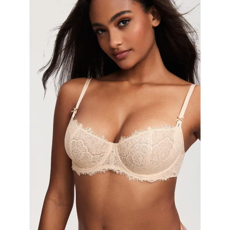 Women's Plus Size Lace Push-Up Balconette Bra