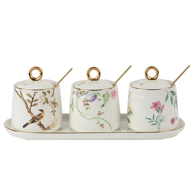 3PC Jar-Tray Set-Anna 16-Point Designs