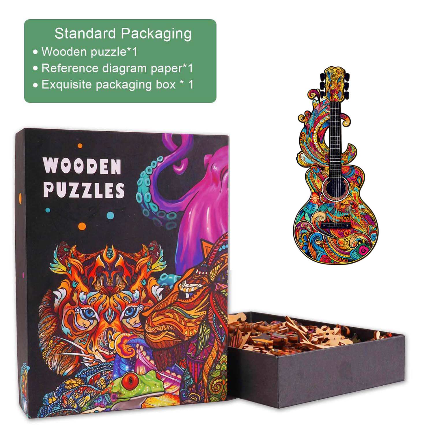 Beautiful Guitar-1 Wooden Jigsaw Puzzle