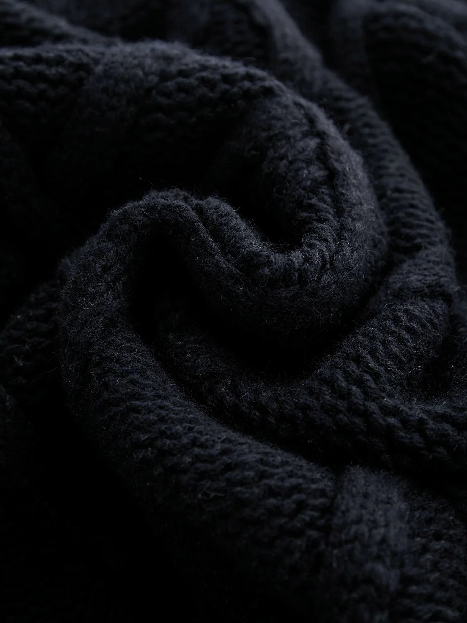 64% Wool Lapel Long Sleeve Knit Long Cardigan