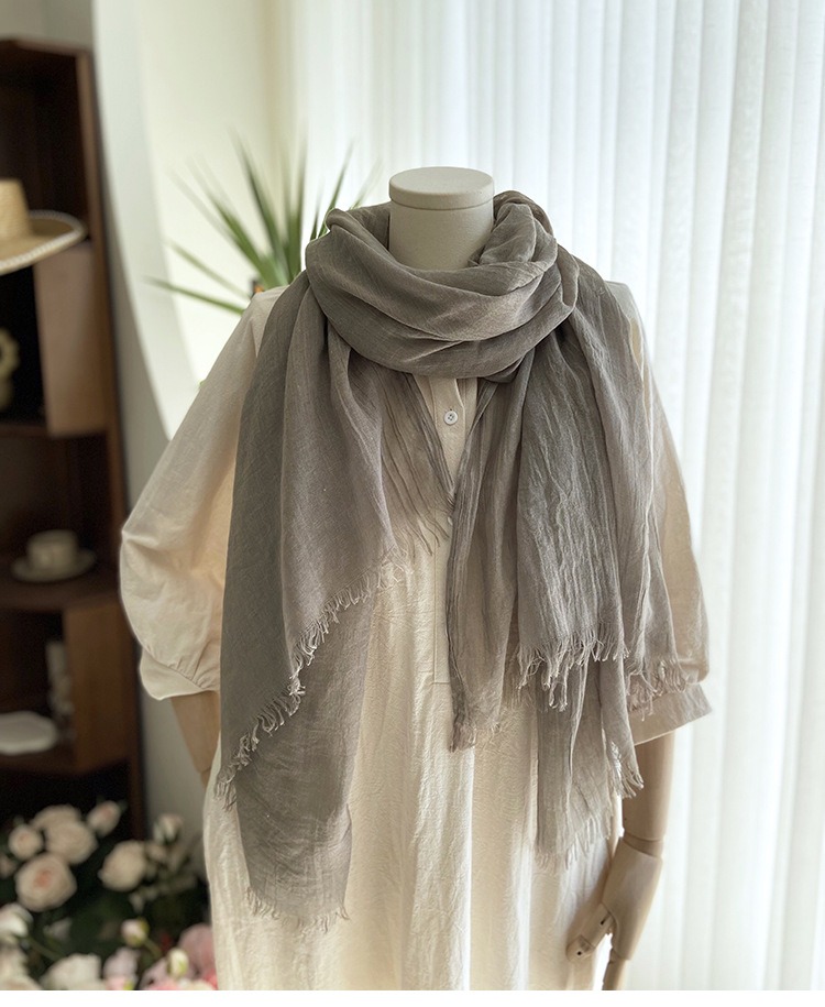 Cotton and Linen Solid Color Casual Scarf